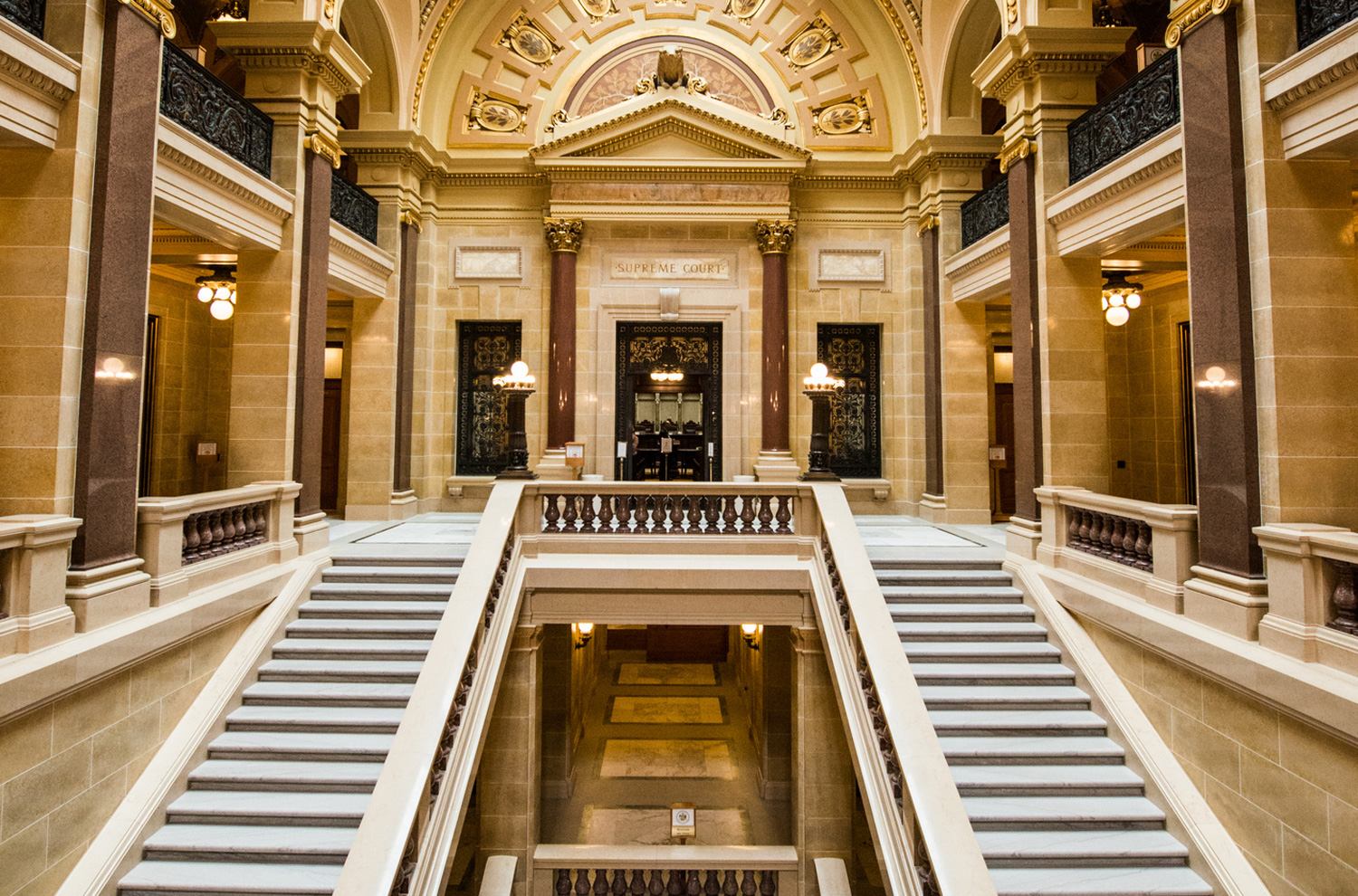 Wisconsin Supreme Court front door inside state capitol building