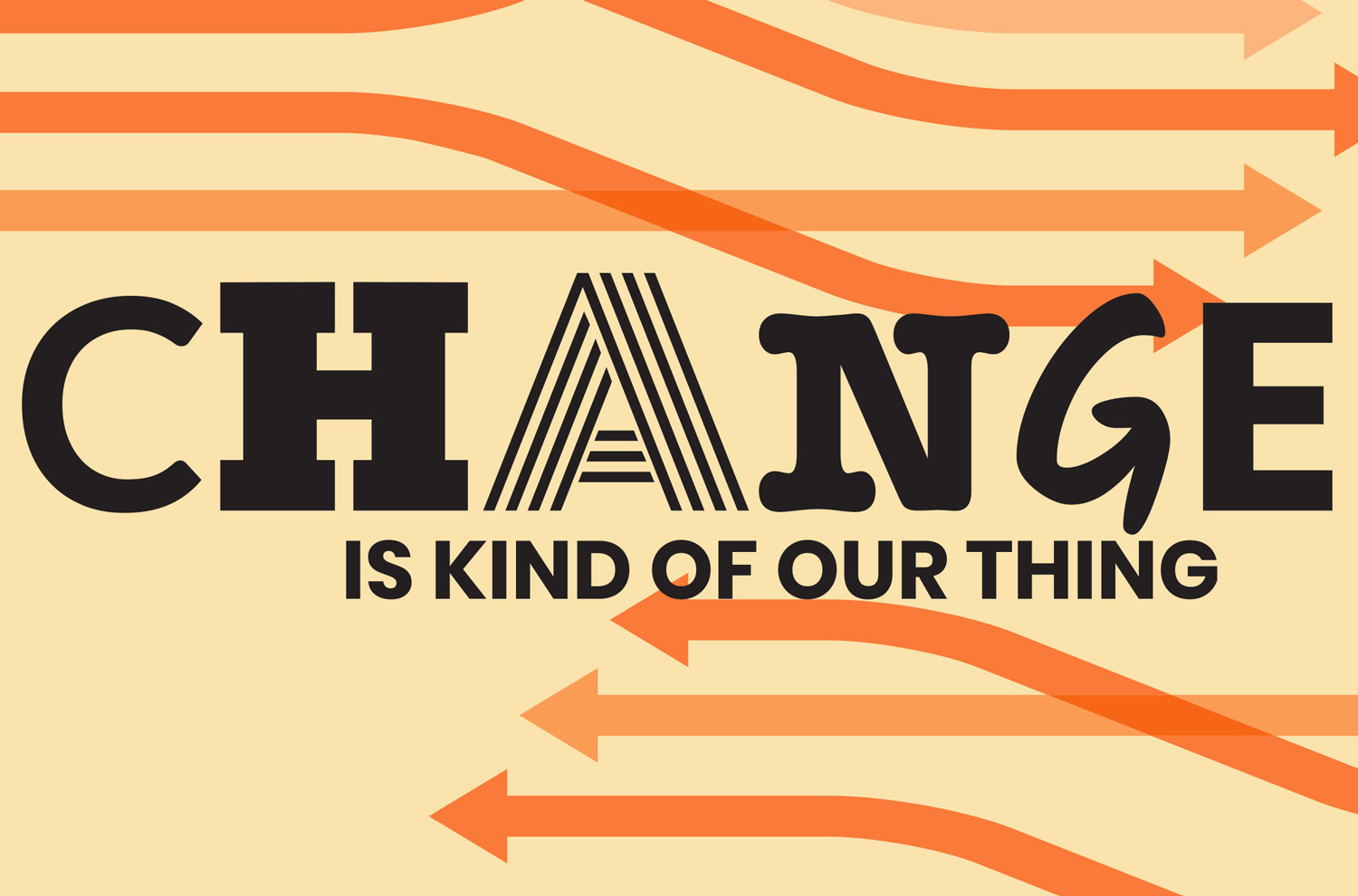 Word "change" with arrows surrounding it