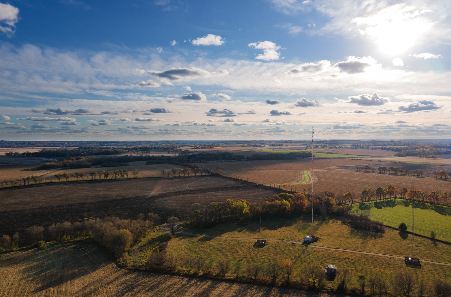 Aerial view of open vacant land in Wisconsin