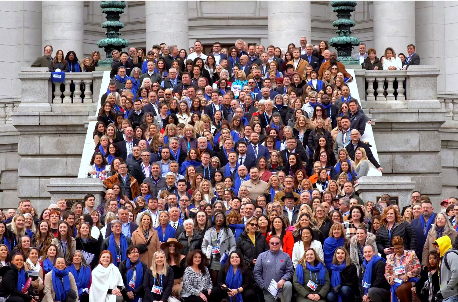 Wisconsin realtor group photo at Wisconsin Capitol building